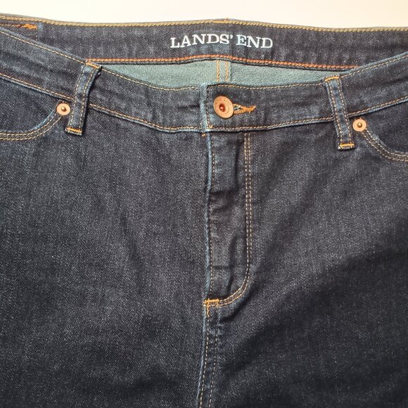 Lands' End Jeans Size 16 Fit 2 High Rise Bootcut Leg Dark Wash - Picture 4 of 9